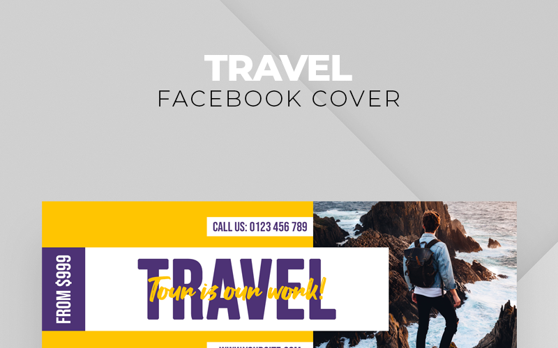 旅游Facebook封面社交媒体模板