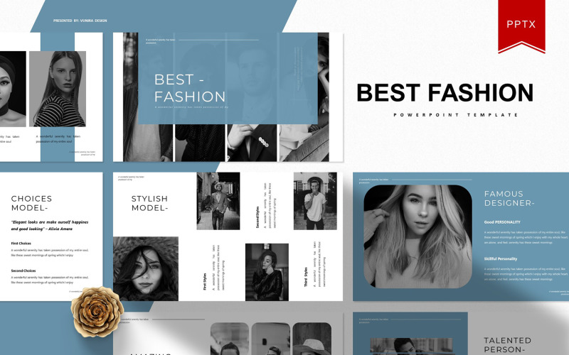 Best Fashion PowerPoint template 99598 TemplateMonster