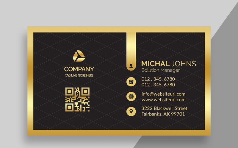 Download Фирменный стиль "Luxury Gold Business Card - Corporate Identity Template" / Luxury Gold Business Card - Corporate Identity Template - Фирменный стиль на тему графика corporate business card template luxury gold black identity visiting visit