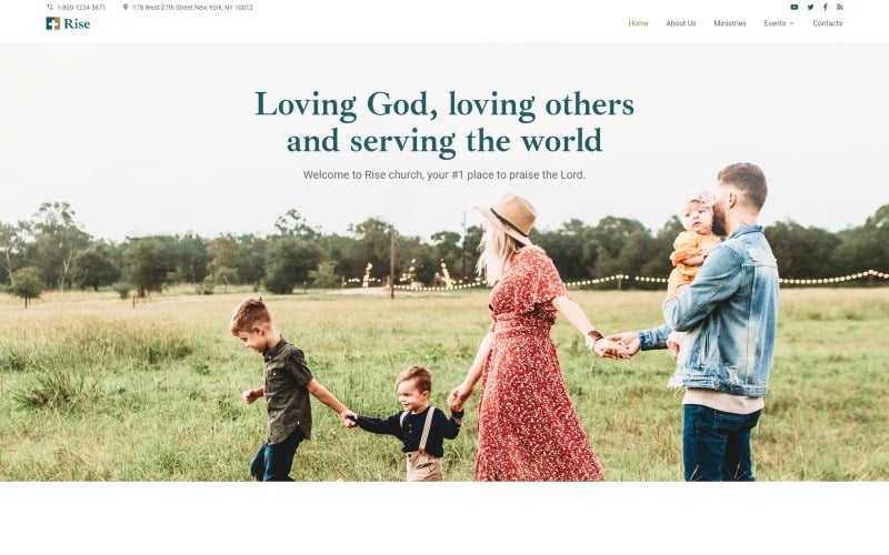 Rise - Responsive Church Website-Vorlage