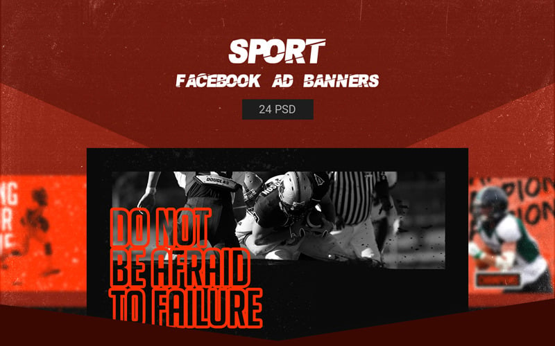 Шаблон для социальных сетей со спортивной рекламой в Facebook