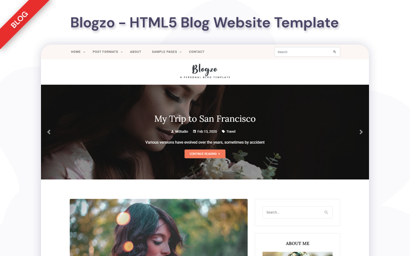 Blogzo - HTML5-mall för blogghemsida
