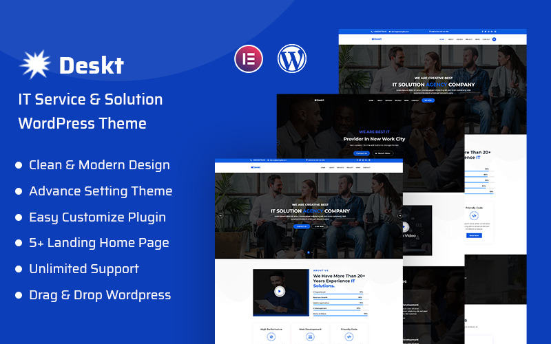 Deskt - Informatikai szolgáltatások és informatikai megoldások érzékeny WordPress téma