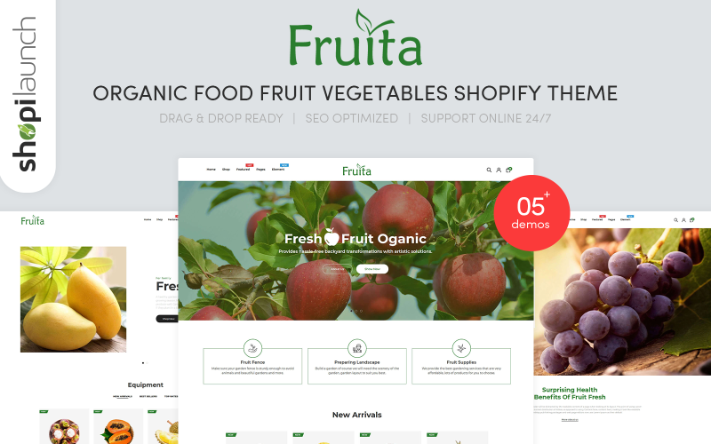 Fruita-有机食品水果蔬菜Shopify主题