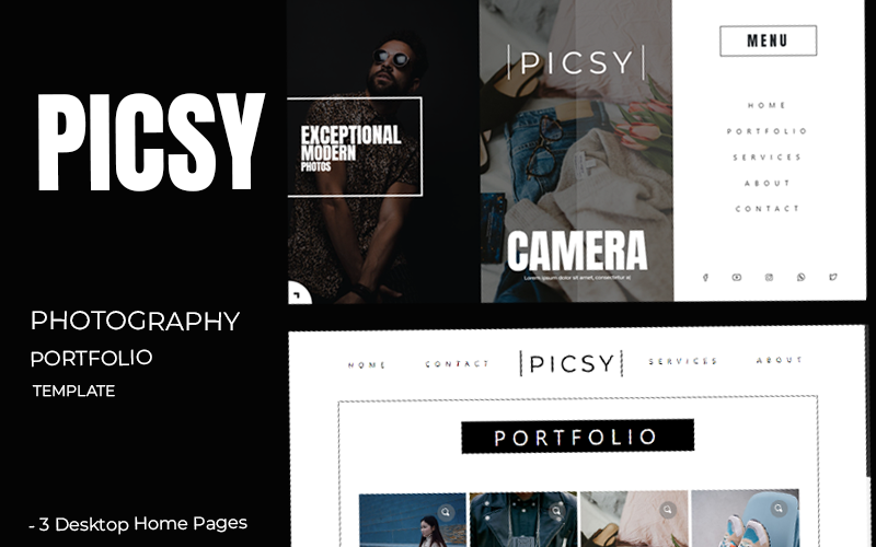 Picsy - HTML-Website-Vorlage für Fotografie-Portfolio