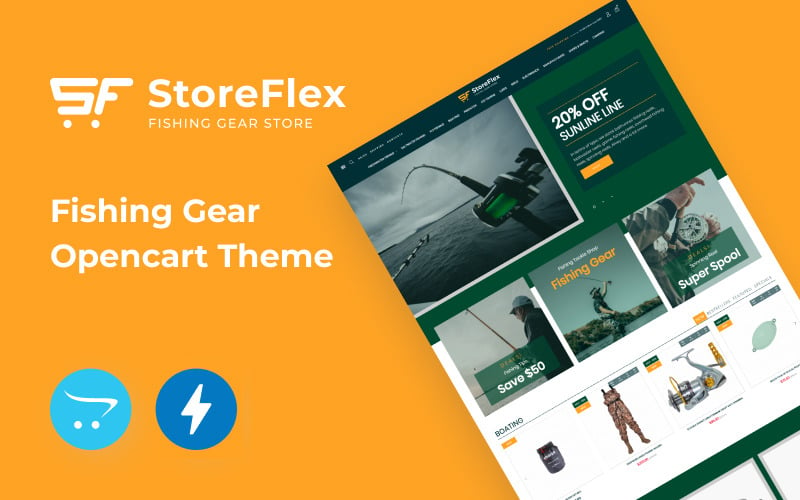Šablona OpenCart rybářského obchodu Storeflex