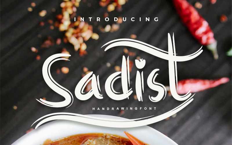 Download Шрифт "Sadist Font" / Sadist Font - Шрифт на тему графика san serif hand-written handrawing font brush poster quotes san handlettering calligraphy logotype title magazine enjoy trendy stylish header food funky