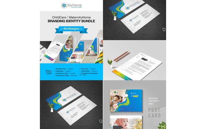 Download Фирменный стиль "Child Care Maternity Home - Corporate Identity Template" / Child Care Maternity Home - Corporate Identity Template - Фирменный стиль на тему графика child child care childcare maternity home corporate identity id business brand branding stationery new born baby children save