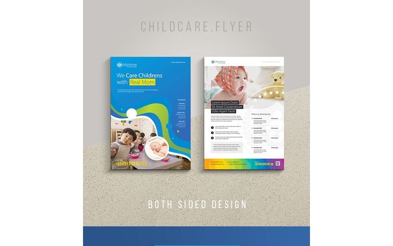 Folheto de maternidade sobre cuidados infantis - modelo de identidade corporativa
