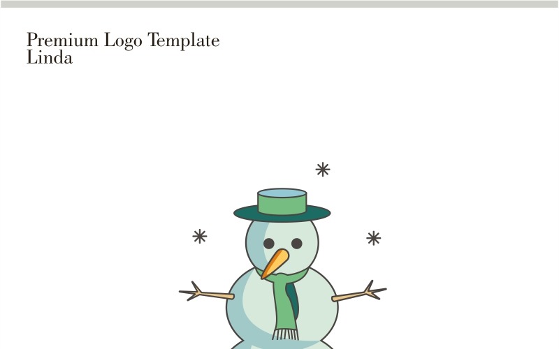 Modello di logo del pupazzo di neve