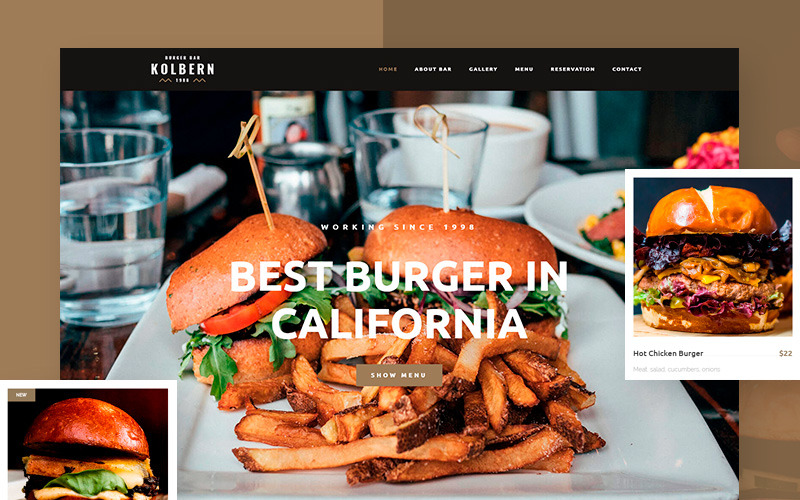 Motyw WordPress dla Kolbern Burger Bar & Cafe