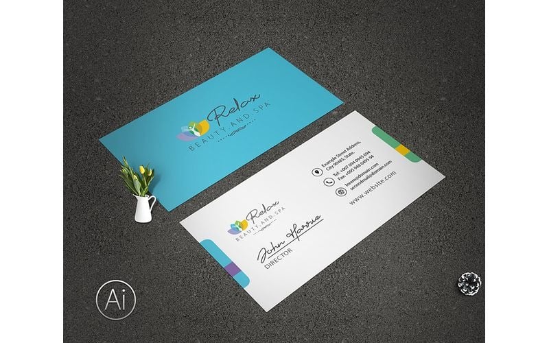 Relax & Spa Business Card - Modelo de identidade corporativa
