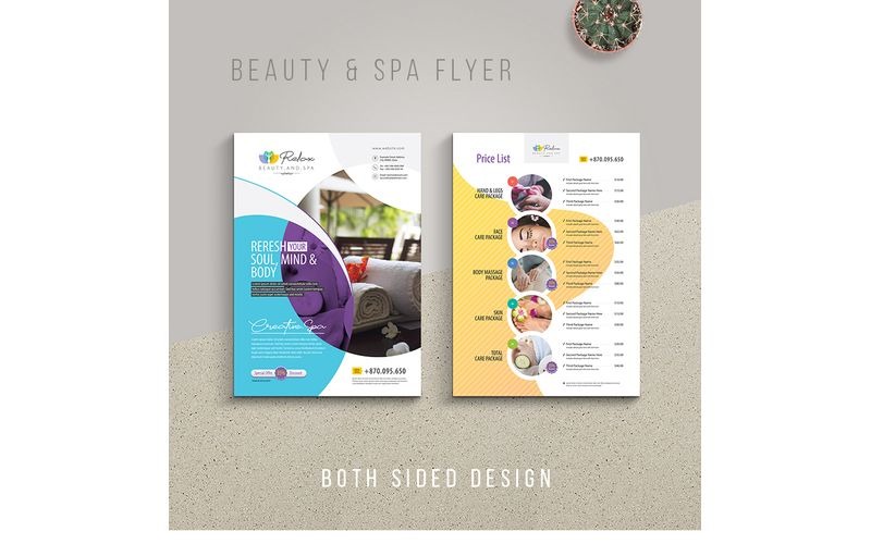 Download Фирменный стиль "Relax & Spa Flyer - Corporate Identity Template" / Relax & Spa Flyer - Corporate Identity Template - Фирменный стиль на тему графика relax spa hotel massage enjoy holiday flyer poster travel tour thai