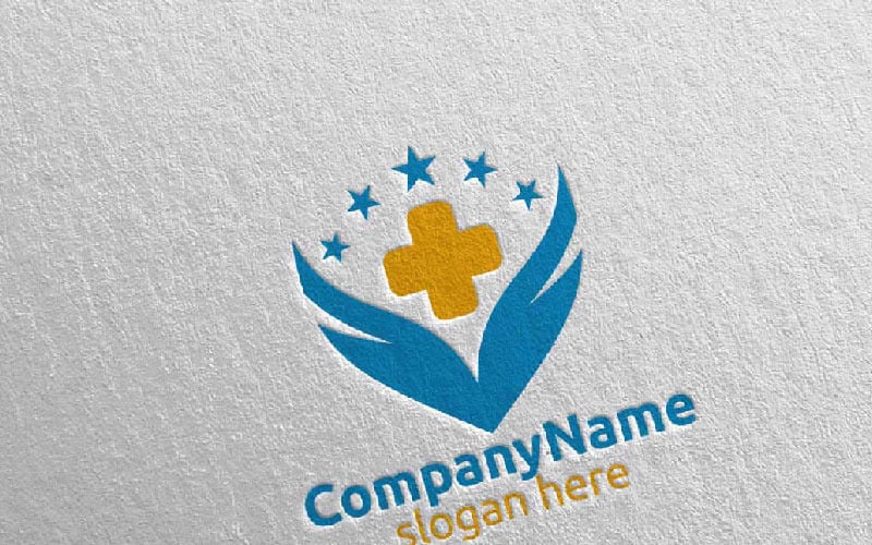 Шаблон логотипа медицинской больницы Cross Wings 36