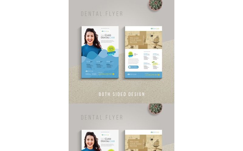 Unternehmensidentität Vorlage namens Dental Care Dentist Flyer #99776