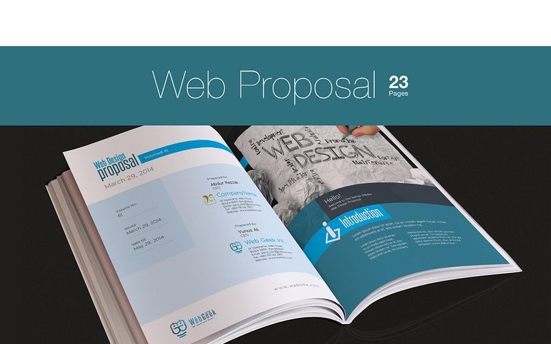 Download Фирменный стиль "Web Proposal for Web Design Project - Corporate Identity Template" / Web Proposal for Web Design Project - Corporate Identity Template - Фирменный стиль на тему графика print business proposal web design theme graphic website social media corporate clean indesign project standard creative simple