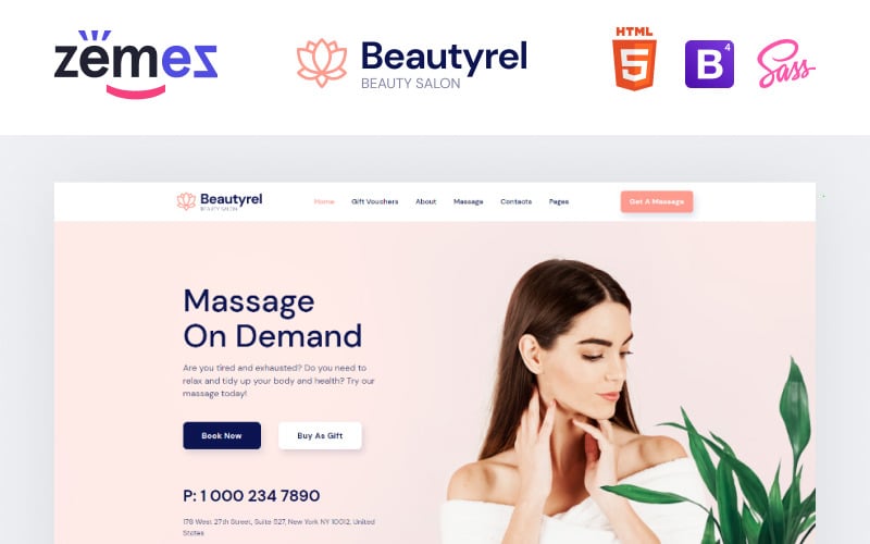 Beautyrel - Responsieve websitesjabloon voor schoonheidssalon