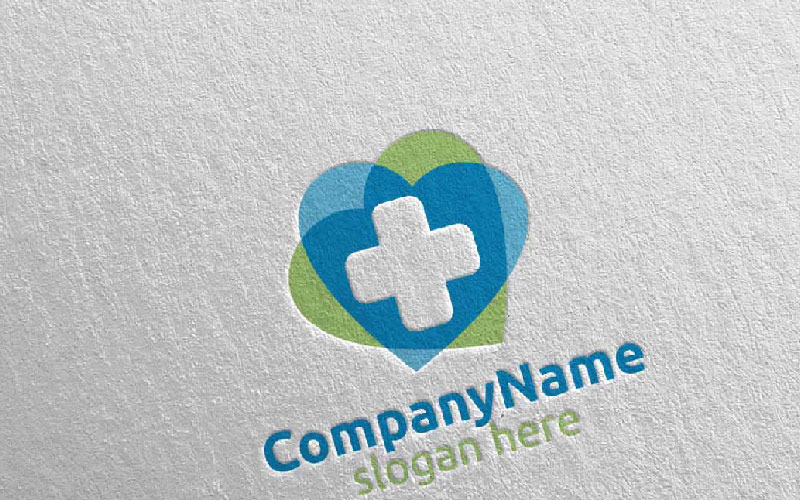 Modelo de logotipo do Love Cross Medical Hospital Design 43