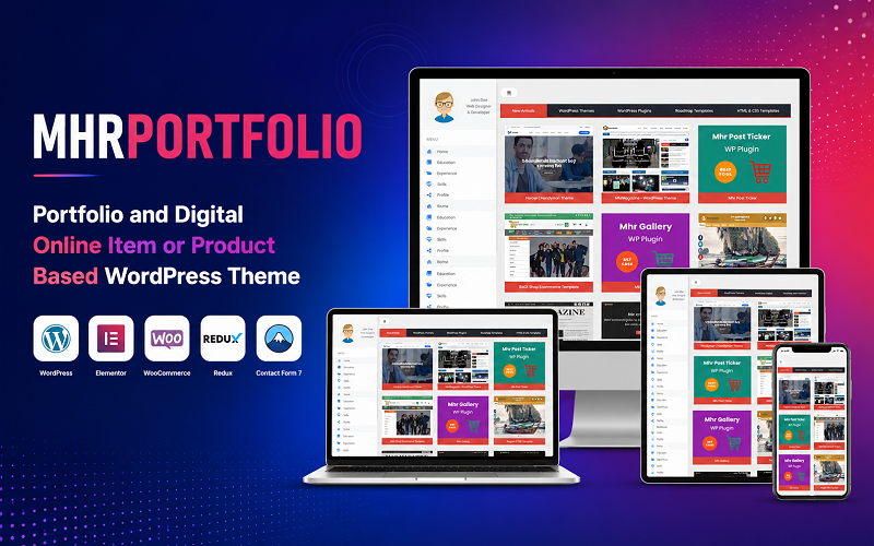 MhrPortfolio - Een WordPress-thema voor portfolio's en digitale online items of producten