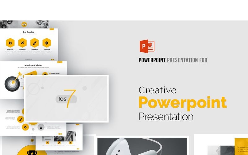 Modello di presentazione PowerPoint giallo creativo