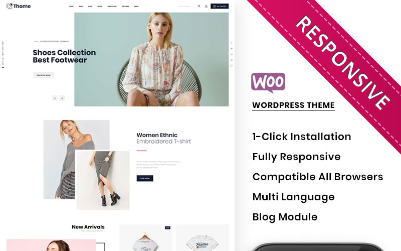 минималистичная адаптивная тема магазина woocommerce