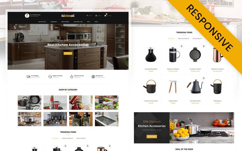 Адаптивний шаблон OpenCart Kitchmall - Kitchen Store