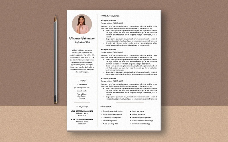 Creative Ms Word Resume Template, Modern CV Template
