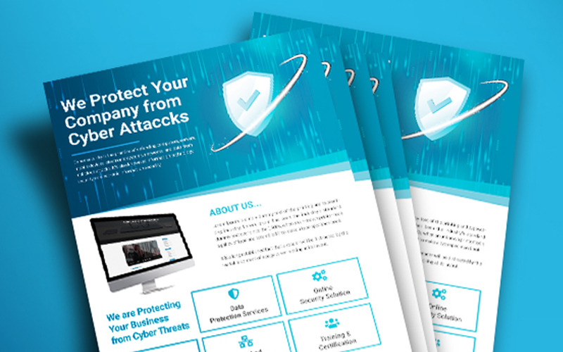 Download Фирменный стиль "Cyber Security Flyer - Corporate Identity Template" / Cyber Security Flyer - Corporate Identity Template - Фирменный стиль на тему графика ad ads anti-virus attack awareness certification company computer course cyber flyer hacker hacking leaflet magazine month network online pamphlet poster