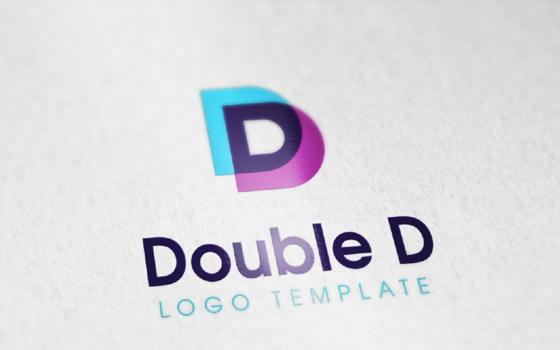 Dubbel D-logo bewerkbare sjabloon