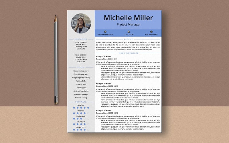 Michelle Miller Ms Word Resume Template
