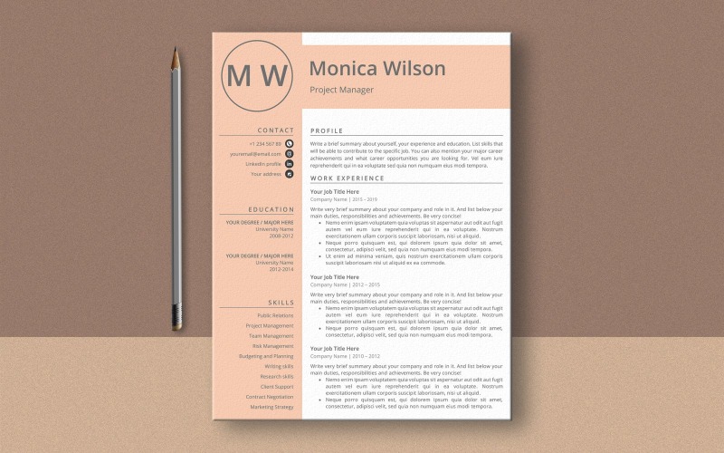 Modello di curriculum e lettera di presentazione per MS Word