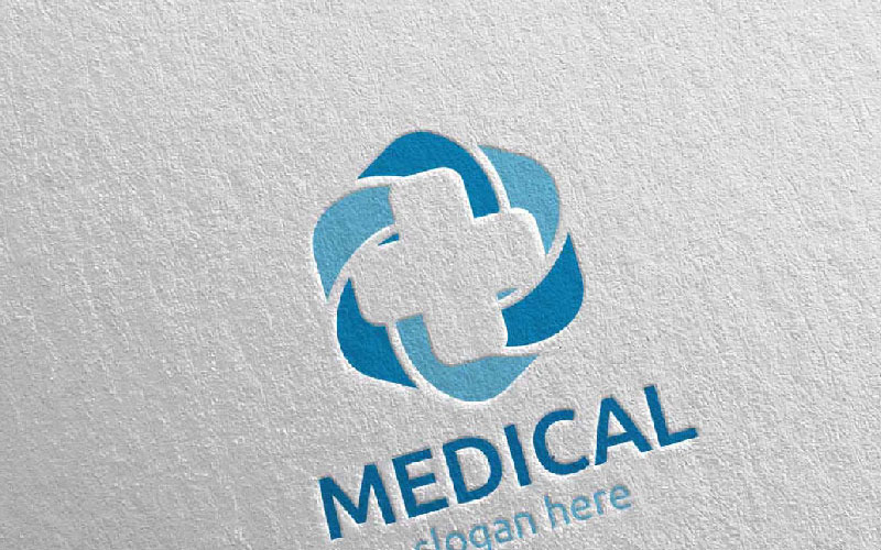 Cross Medical Hospital Design 66 Modello di Logo