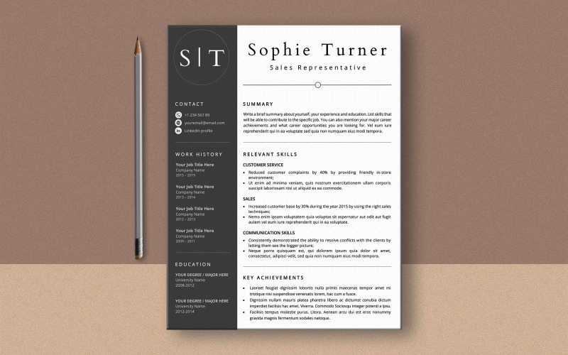 Download Резюме "Sophie Turner Ms Word Functional CV Resume Template" / Sophie Turner Ms Word Functional CV Resume Template - Резюме на тему графика functional,resume,template,career,change,cv,skills-based,references,modern,simple,classic,job,salary,expectations,word,one,two,page,cover letter,resume template