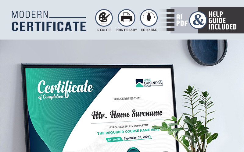 Download Шаблон сертификата "Stylish Achievement Certificate Template" / Stylish Achievement Certificate Template - Шаблон сертификата на тему графика this is a modern &amp;amp; smart looking certificate template. which you can make part of your institution for multipurpose use.