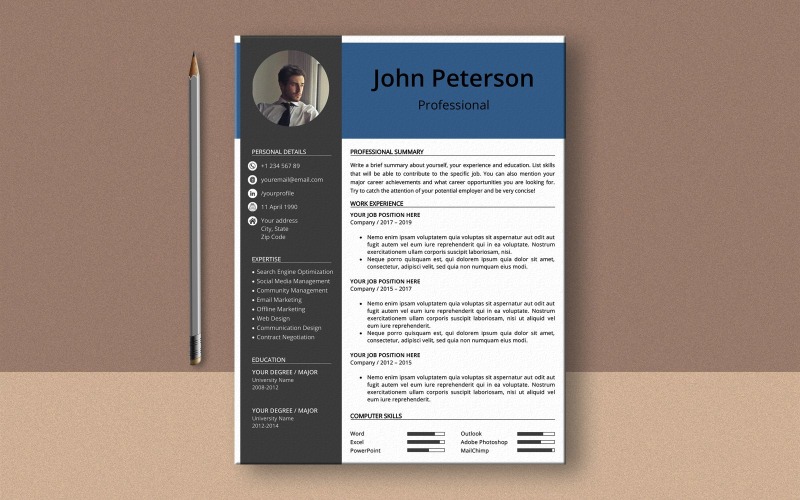 Szablon CV dla programu Ms Word, prosty szablon CV i list motywacyjny