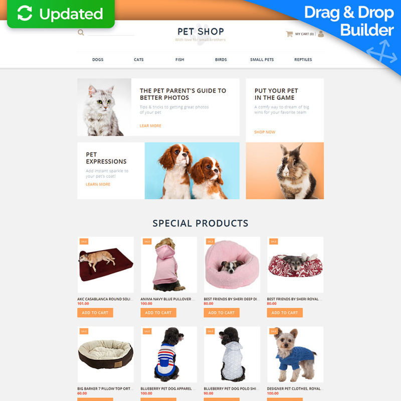 Pet Shop site Template MotoCMS