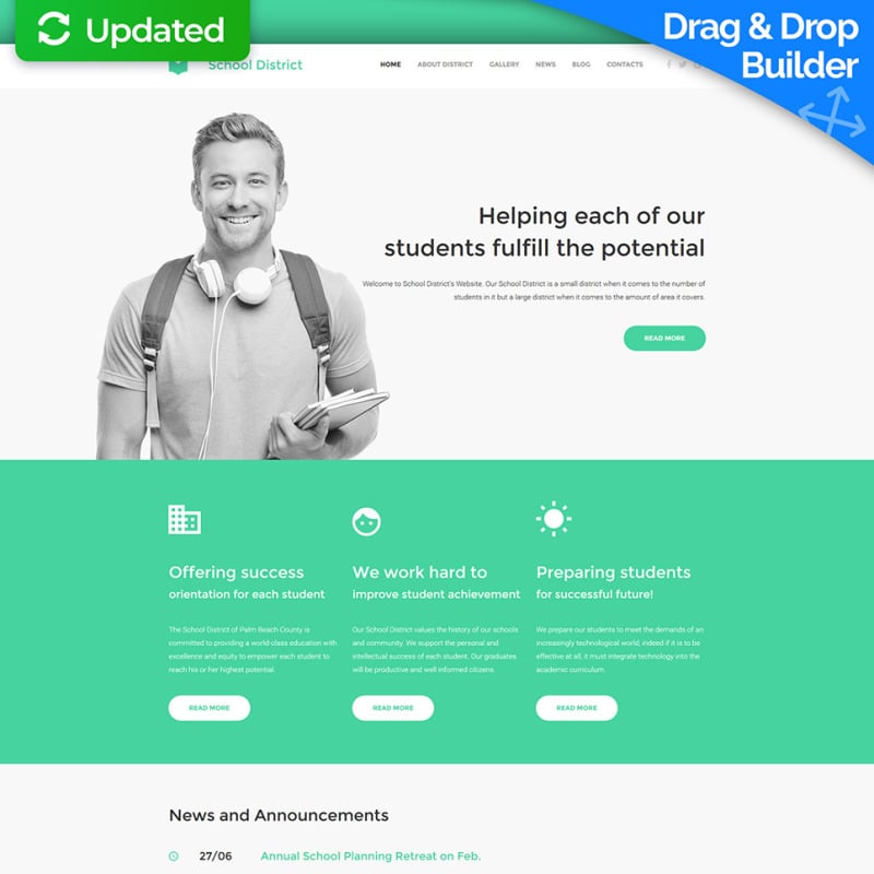 Student Portal Website Template for School District Website | MotoCMS