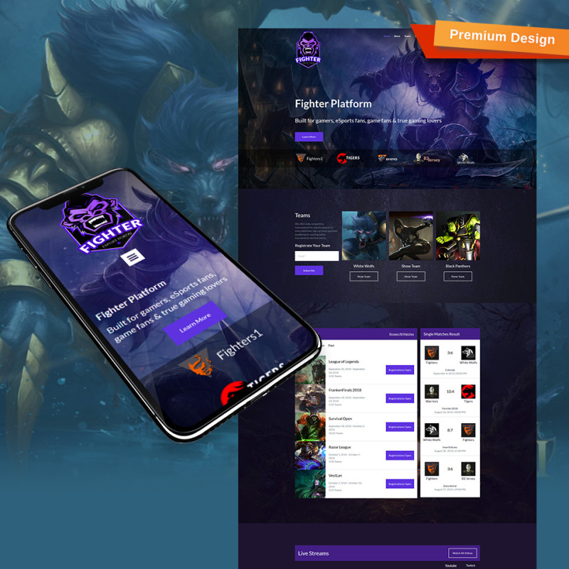 Esports Website Template for Online Gaming Tournaments | MotoCMS