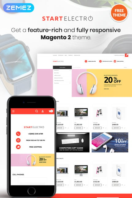 Template #80173 Magento Electronic Webdesign Template - Logo template Preview