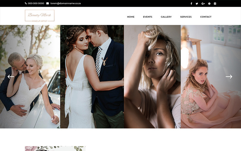 Beauty Mark- Makeup Artist PSD Template