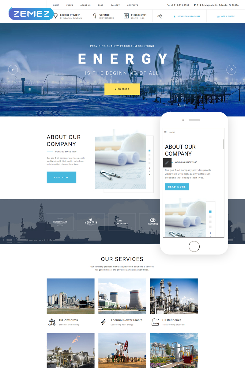 Blue Energy - Industrial Company Ready-To-Use Template Joomla №80172