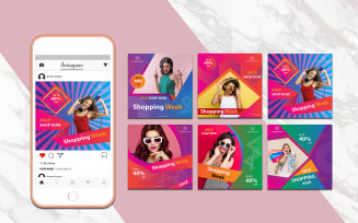 Colorful Instagram Banner Pack Social Media Template