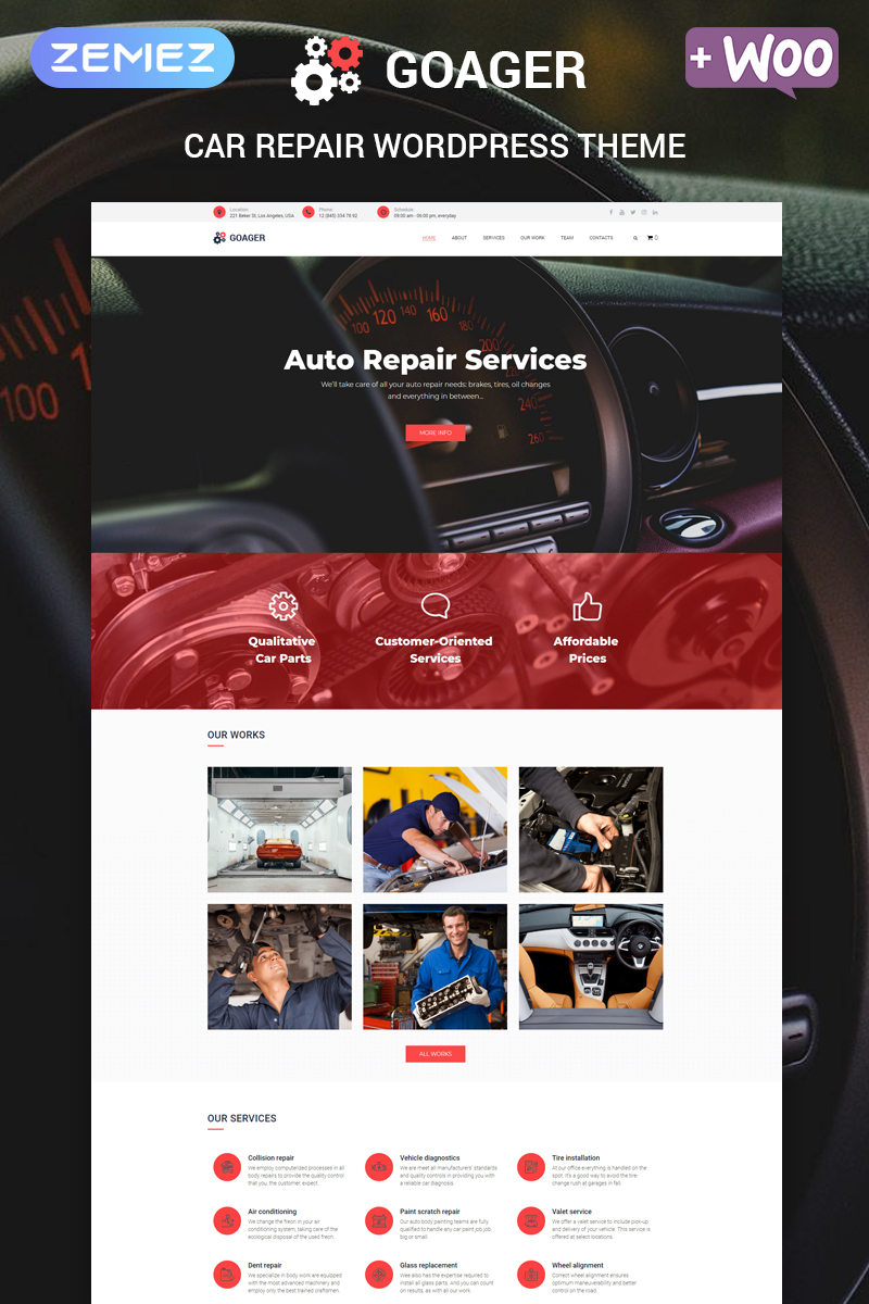 "Goager - Auto Repair ECommerce Modern Elementor" - адаптивний WordPress шаблон №80169