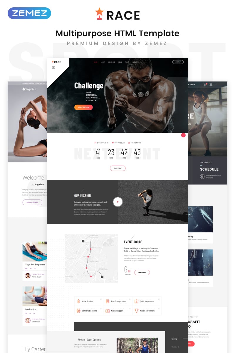 Plantilla Web "Race - Sports Event Creative Multipurpose HTML5" #80174