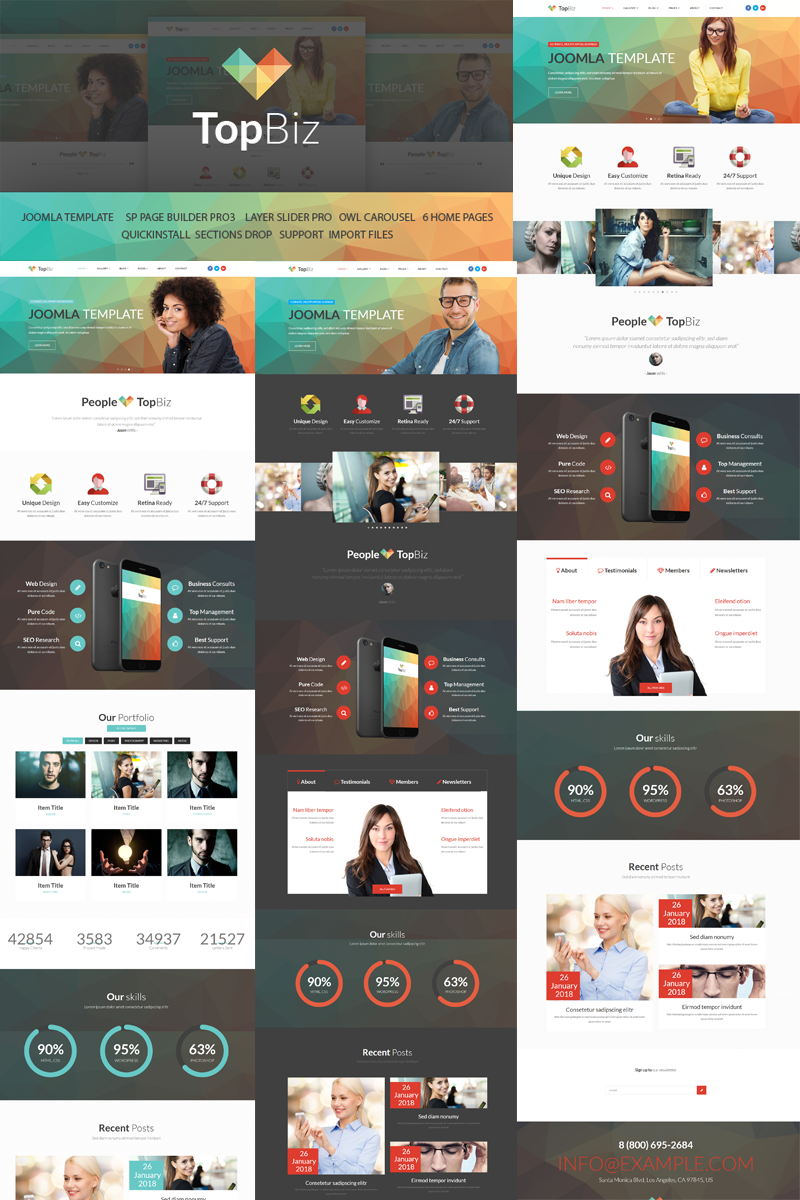 Responsywny szablon Joomla TopBiz - Responsive Corporate #80117
