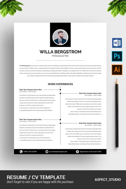 Template #80248 Page Resume Webdesign Template - Logo template Preview