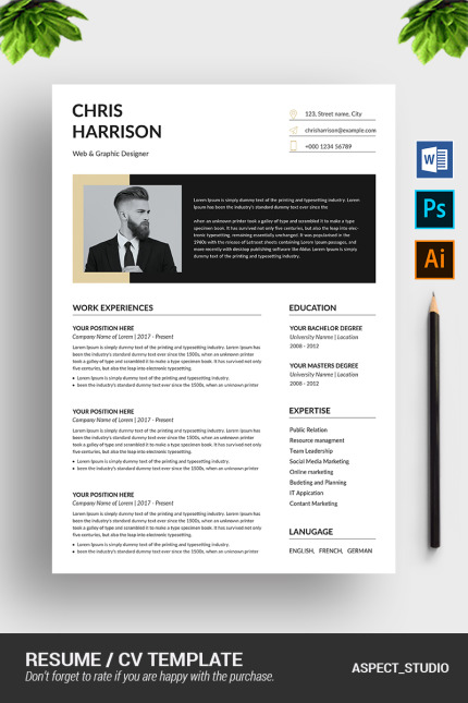 Template #80265 Page Resume Webdesign Template - Logo template Preview