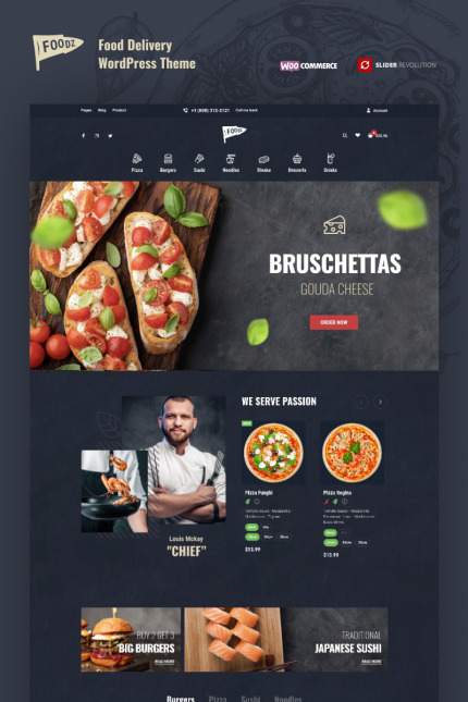 Template #80268 Food Delivery Webdesign Template - Logo template Preview