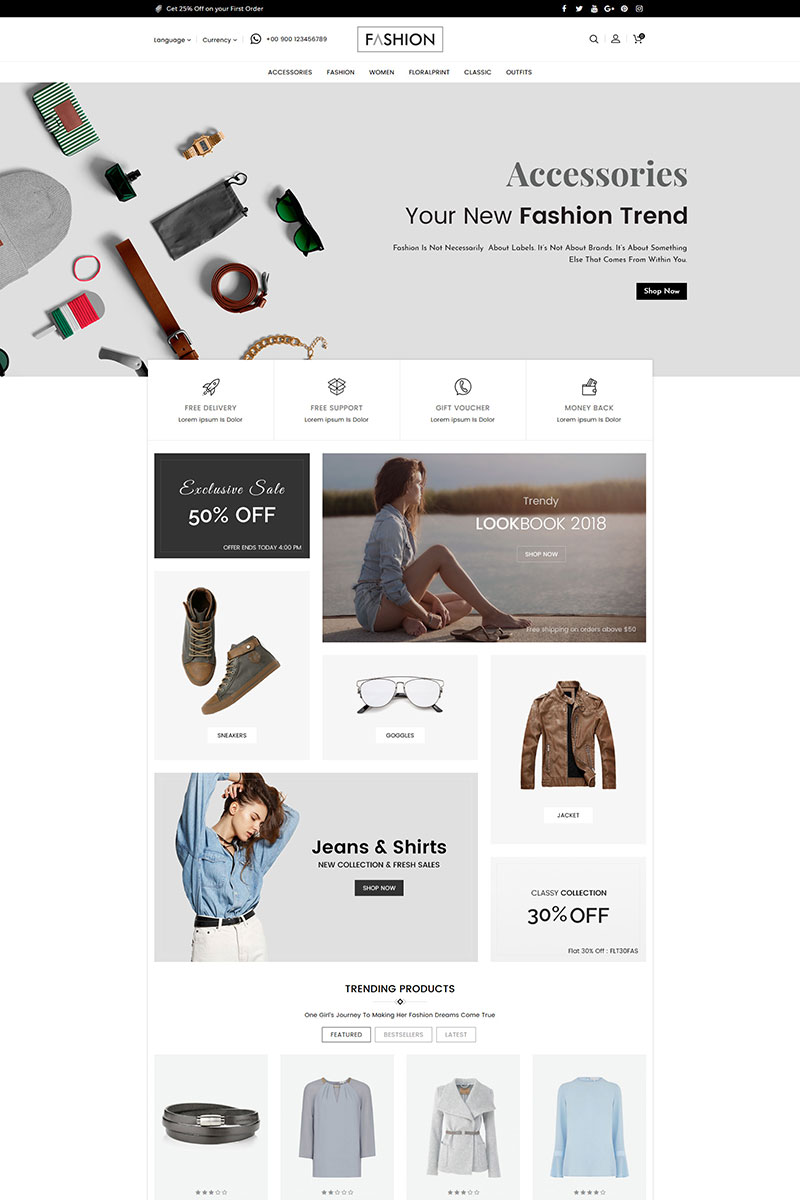 Fashion Clothing and Accessories OpenCart Template