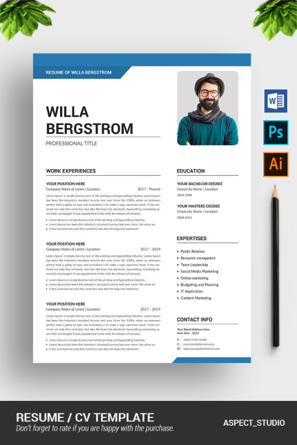 Template #80309 Page Resume Webdesign Template - Logo template Preview